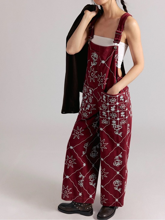 Free People Denim - Free people Rising Sun Overalls